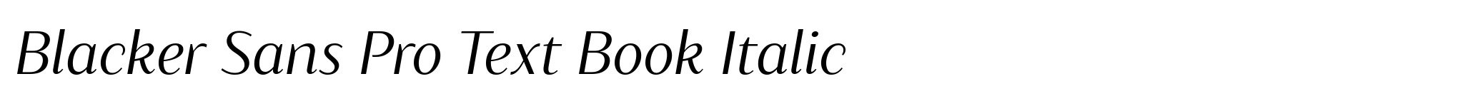 Blacker Sans Pro Text Book Italic image
